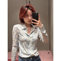로에베 바이올렛 프린트 슬림핏 긴팔 셔츠 (해외배송)
