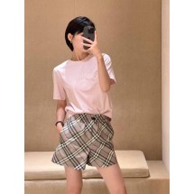 버버리 레터링 워호스 자수 라운드넥 반팔 (해외배송)