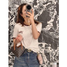 셀린느 25Ss 신상 라운드넥 자수 반팔 (해외배송)