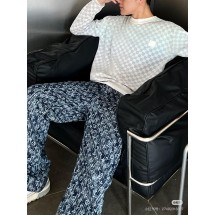루이비통 체커보드 그라데이션 자카드 기하학 패턴 롱슬리브 스웨터 (해외배송)