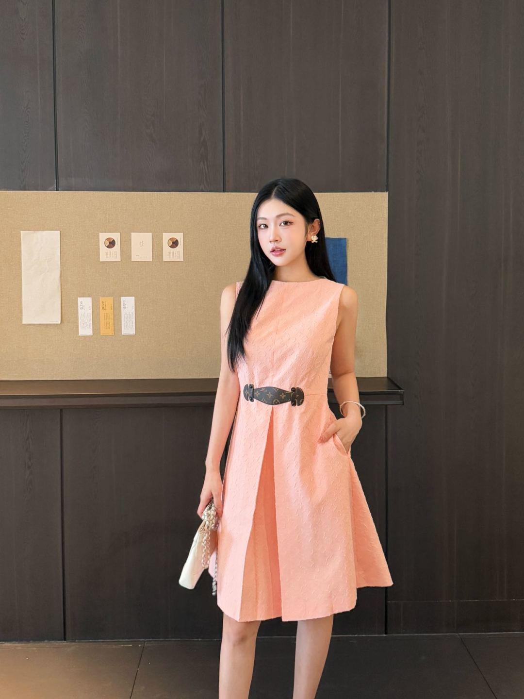 루이비통 핑크 자카드 원피스 (해외배송)