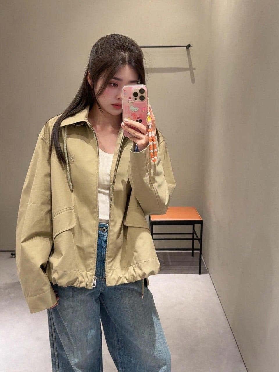 로에베 자수 포켓 드로스트링 루즈 후드 (해외배송)